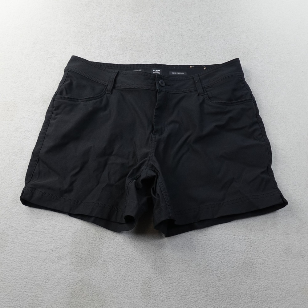 prAna Halle Short II Womens 12 Black 5" Hiking Outdoor Stretch Shorts UPF DWR